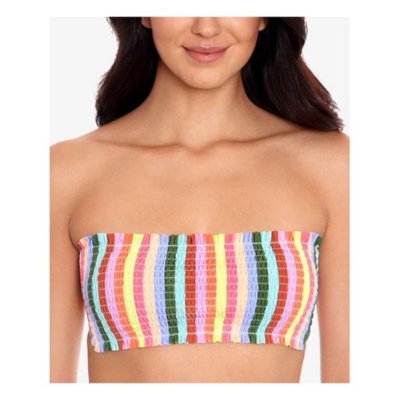 Salt + Cove Other - SALT + COVE Smocked Rainbow Cabana Bandeau Swimsuit Top Large.